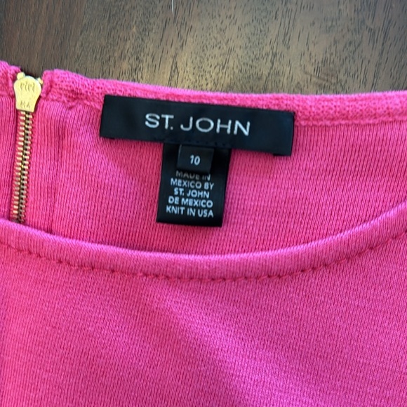 St. John pink peplum blouse size 10 - Picture 2 of 6